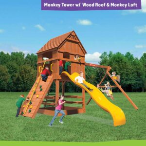 Woodplay Monkey Tower C Cedar Wood Swing Set / Playset