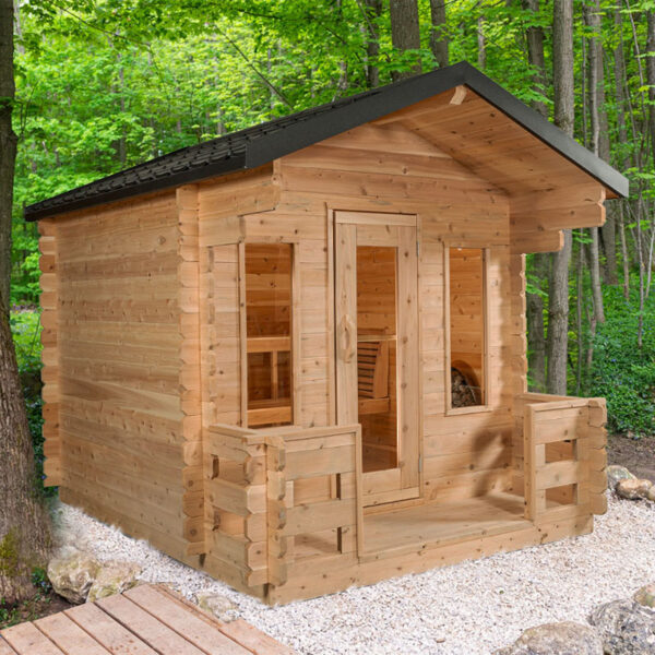 Canadian Timber Georgian Cabin Sauna with Porch