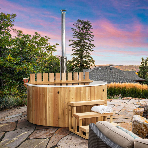 7' Evolution Wood Burning Cedar Hot Tub