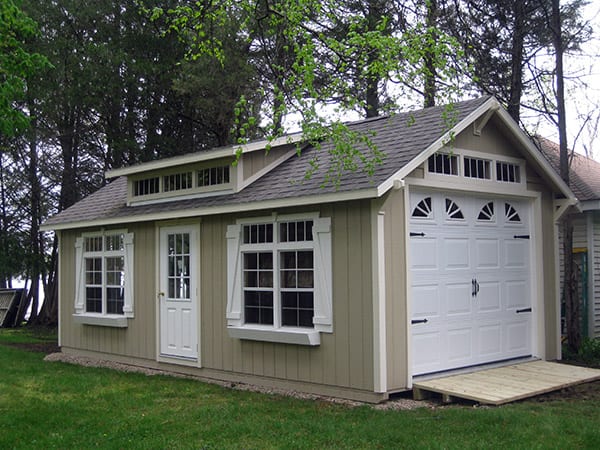Garden Shed with Windows and Dormers