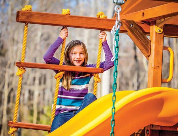 Girl on Wood Playset